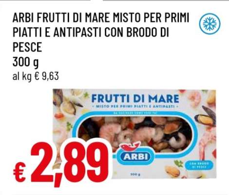ARBI FRUTTI DI MARE MISTO PER PRIMI PIATTI E ANTIPASTI CON BRODO DI PESCE