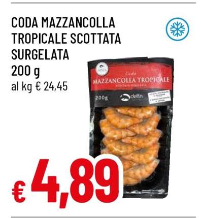 CODA MAZZANCOLLA TROPICALE SCOTTATA SURGELATA