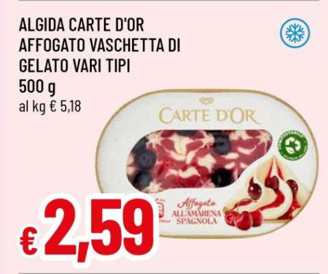 ALGIDA CARTE D'OR AFFOGATO VASCHETTA DI GELATO VARI TIPI
