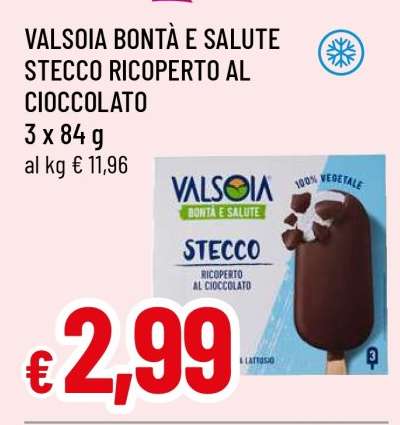 VALSOIA BONTÀ E SALUTE STECCO RICOPERTO AL CIOCCOLATO