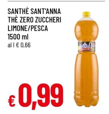 SANTHÈ SANT'ANNA THÈ ZERO ZUCCHERI LIMONE/PESCA