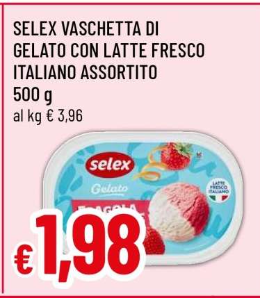 SELEX VASCHETTA DI GELATO CON LATTE FRESCO ITALIANO ASSORTITO