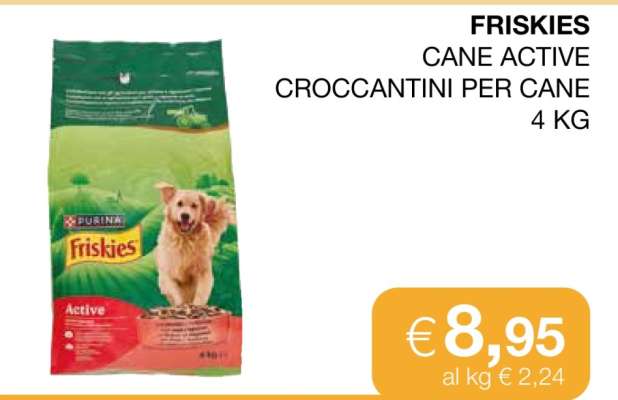 FRISKIES CANE ACTIVE CROCCANTINI PER CANE 4 KG