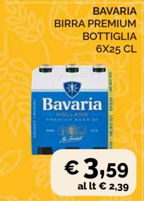 BAVARIA BIRRA PREMIUM BOTTIGLIA 6X25 CL