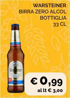 WARSTEINER BIRRA ZERO ALCOL BOTTIGLIA 33 CL