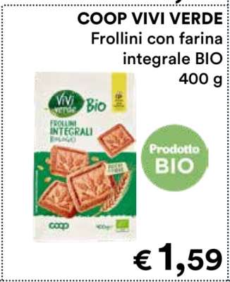 COOP VIVI VERDE Frollini con farina integrale BIO