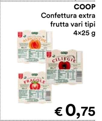 COOP Confettura extra frutta vari tipi