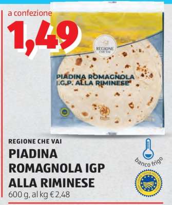 Piadina Romagnola IGP alla Riminese