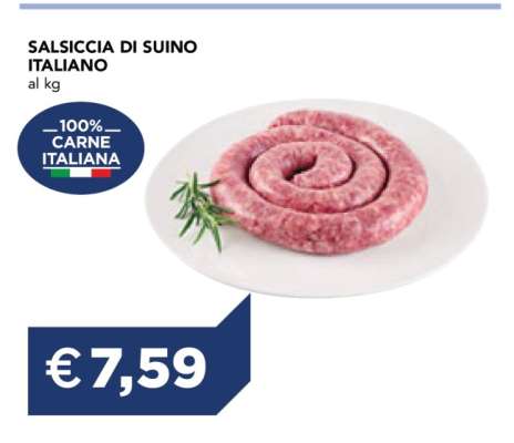 Salsiccia di suino italiano