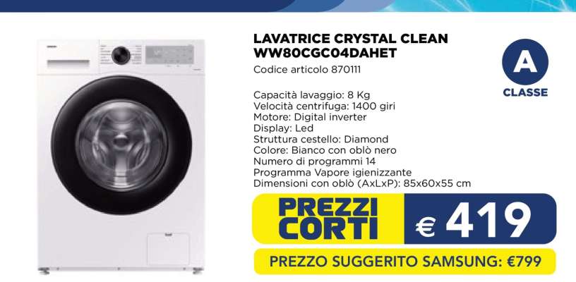 LAVATRICE CRYSTAL CLEAN WW80CGC04DAHET