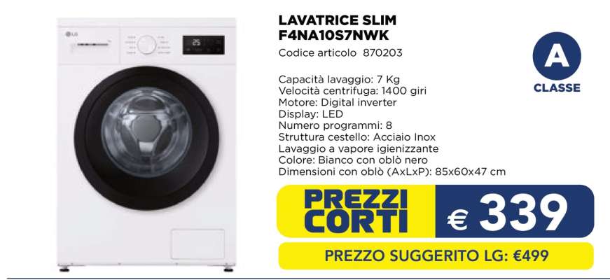 LAVATRICE SLIM F4NA10S7NWK