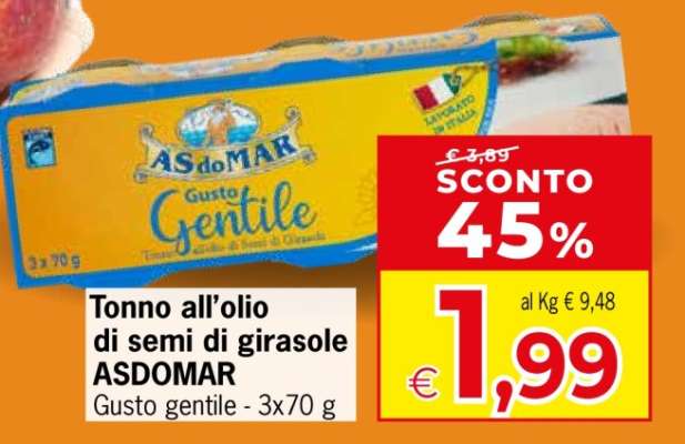 Tonno all’olio di semi di girasole ASDOMAR