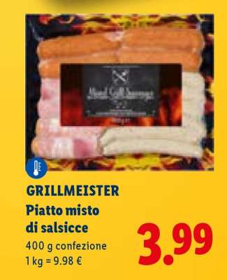Grillmeister Piatto misto di salsicce