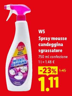 W5 Spray mousse candeggina sgrassatore