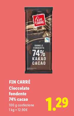 FIN CARRÉ Cioccolato fondente 74% cacao