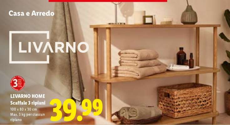 LIVARNO HOME Scaffale 3 ripiani