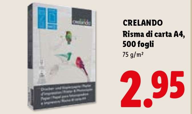 CRELANDO Risma di carta A4, 500 fogli
