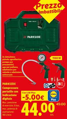 PARKSIDE Compressore portatile con indicazione digitale