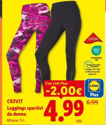 CRIVIT Leggings sportivi da donna