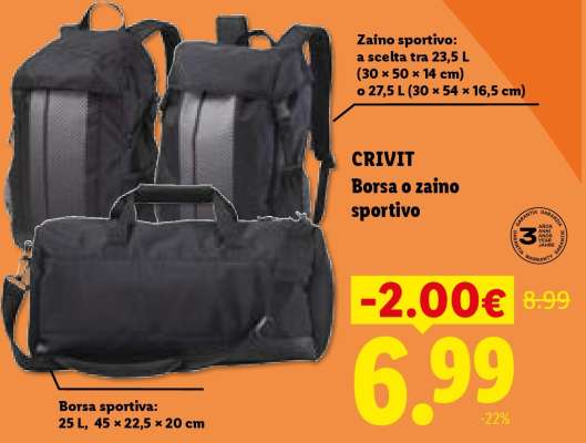 CRIVIT Borsa o zaino sportivo