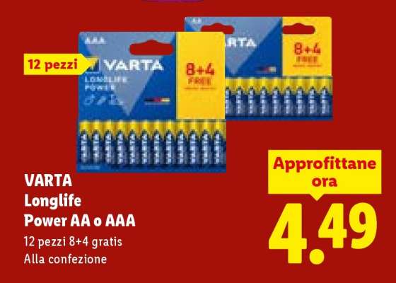 Varta Longlife Power AA o AAA