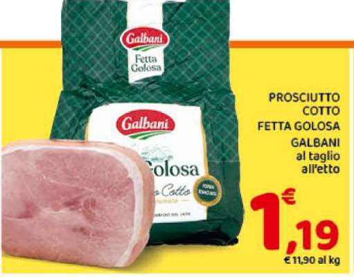 Prosciutto Cotto Fetta Golosa Galbani
