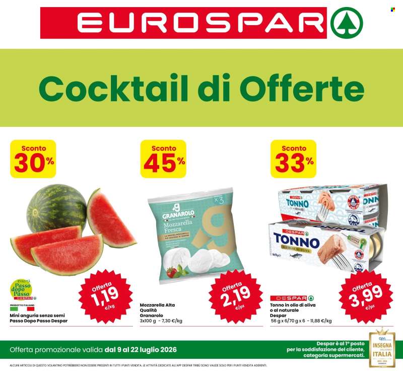 Volantino Eurospar - 9/7/2026 - 22/7/2026.