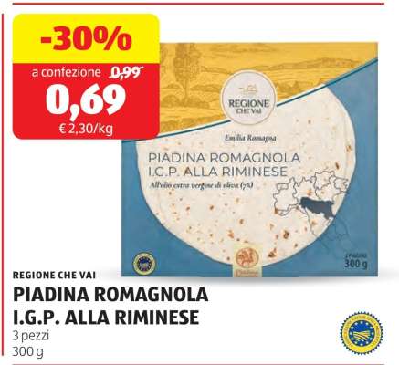 PIADINA ROMAGNOLA I.G.P. ALLA RIMINESE