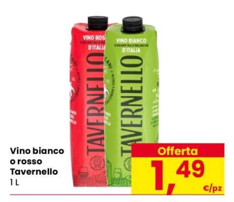 Vino bianco o rosso Tavernello