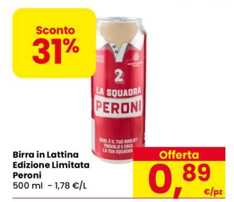 Birra in Lattina Edizione Limitata Peroni