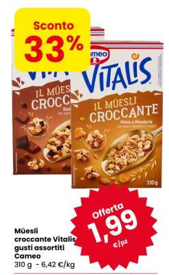 Müesli croccante Vitalis gusti assortiti