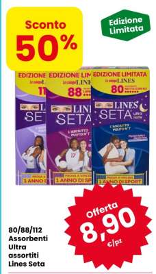 80/88/112 Assorbenti Ultra assortiti Lines Seta