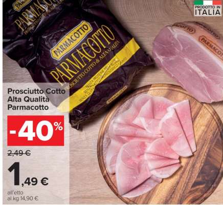 Prosciutto cotto alta qualità PARMACOTTO