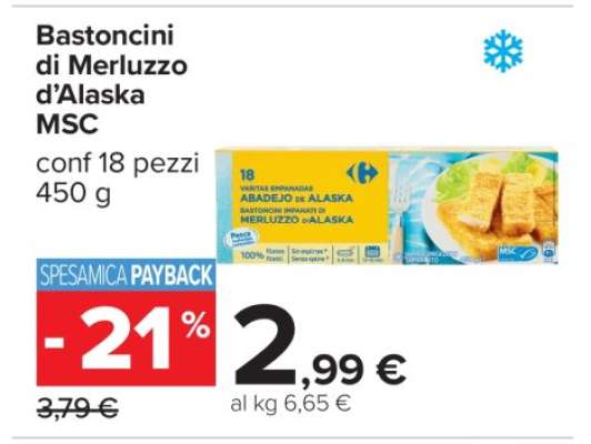 Bastoncini di Merluzzo d’Alaska MSC