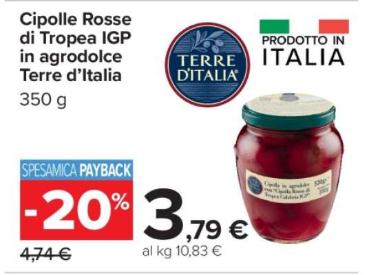 Cipolle Rosse di Tropea IGP in agrodolce Terre d’Italia