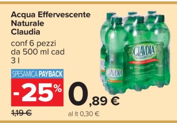 Acqua Effervescente Naturale Claudia