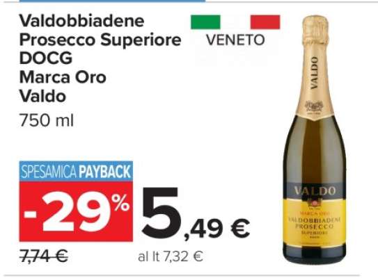 Valdobbiadene Prosecco Superiore DOCG Marca Oro Valdo