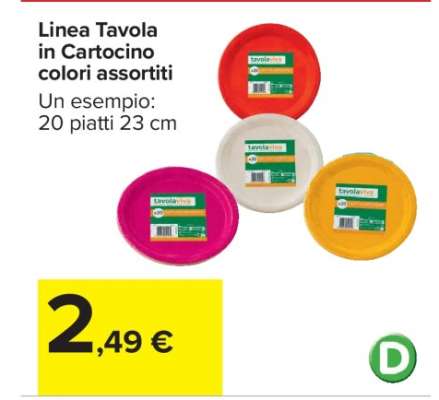 Linea Tavola in Cartocino colori assortiti