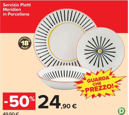 Servizio Piatti Meridien in Porcellana