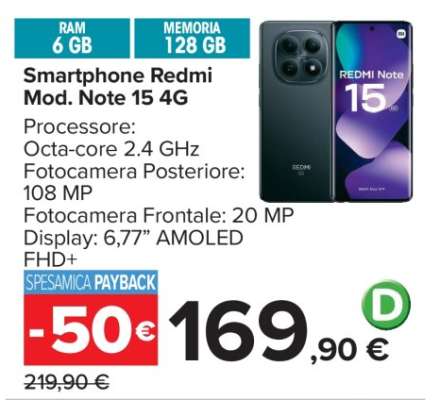 Smartphone Redmi Mod. Note 15 4G