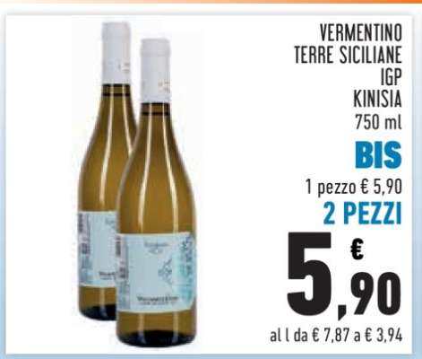 VERMENTINO TERRE SICILIANE IGP KINISIA 750 ml