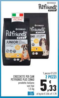 Crocchette per cani Petfriends Plus Conad