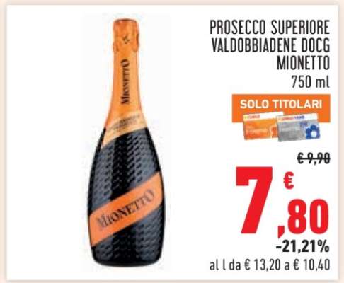Prosecco Superiore Valdobbiadene DOCG Mionetto