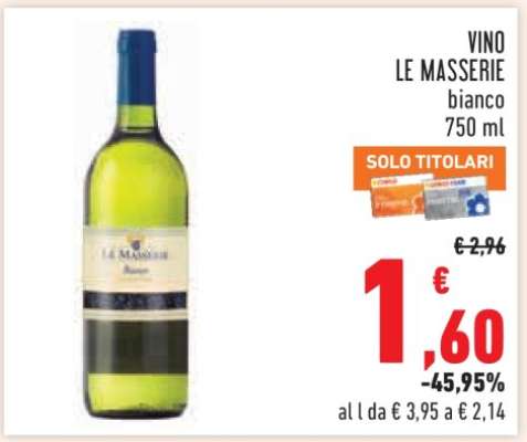 VINO LE MASSERIE bianco 750 ml