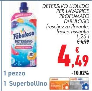 Detersivo Liquido per Lavatrice Profumato Fabuloso
