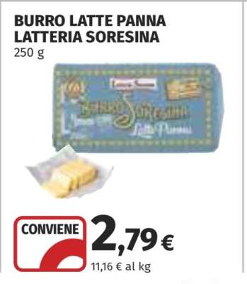 BURRO LATTE PANNA LATTERIA SORESINA