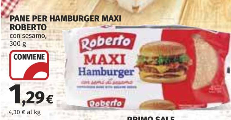PANE PER HAMBURGER MAXI ROBERTO