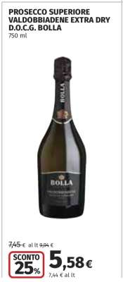 Prosecco Superiore Valdobbiadene Extra Dry D.O.C.G. Bolla