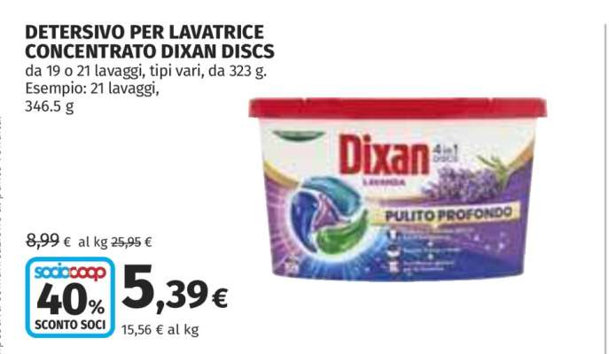 DETERSIVO PER LAVATRICE CONCENTRATO DIXAN DISCS