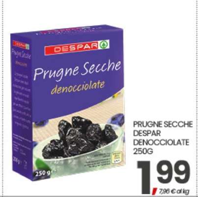 PRUGNE SECCHE DESPAR DENOCIOLATE 250G